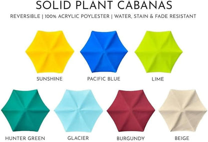 Fixed Plant Shade for Potted Plants 28" x 30" Outdoor Container Sun Shade Cover Premium Fabric Canopy with Fiberglass Frame & Soil Anchor Stripes & Solids Assembly Required