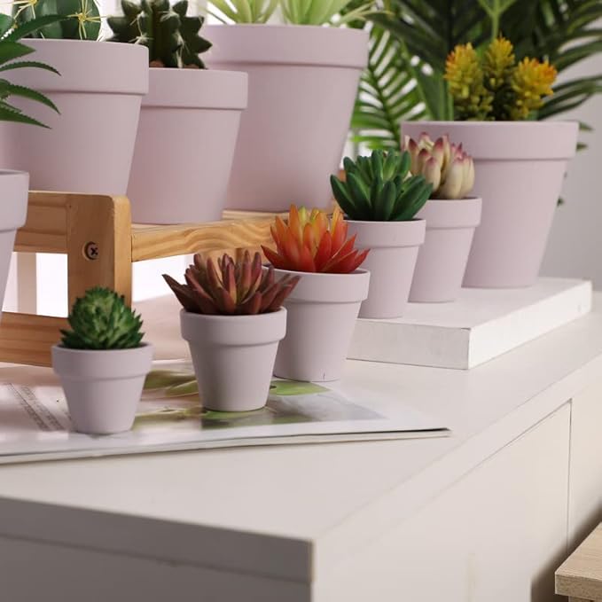 Yishang 1.9 Inch Tiny Pink Terracotta Pots Pack of 72-Small Mini White Clay Pots with Drainage Holes Flower Nursery Terra Cotta Planter for Tiny Cactus,Herb,Succulent Plants,Crafts