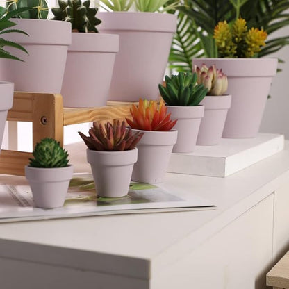 Yishang 1.9 Inch Tiny Pink Terracotta Pots Pack of 72-Small Mini White Clay Pots with Drainage Holes Flower Nursery Terra Cotta Planter for Tiny Cactus,Herb,Succulent Plants,Crafts