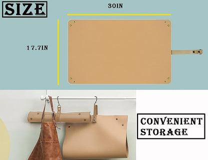 Leather Plant Repotting Mat Waterproof Transplanting Mat Indoor Succulent Potting Portable Gardening Mat, 30" X 18" Thickened Foldable Plant Potting Tray and Mess Control mat