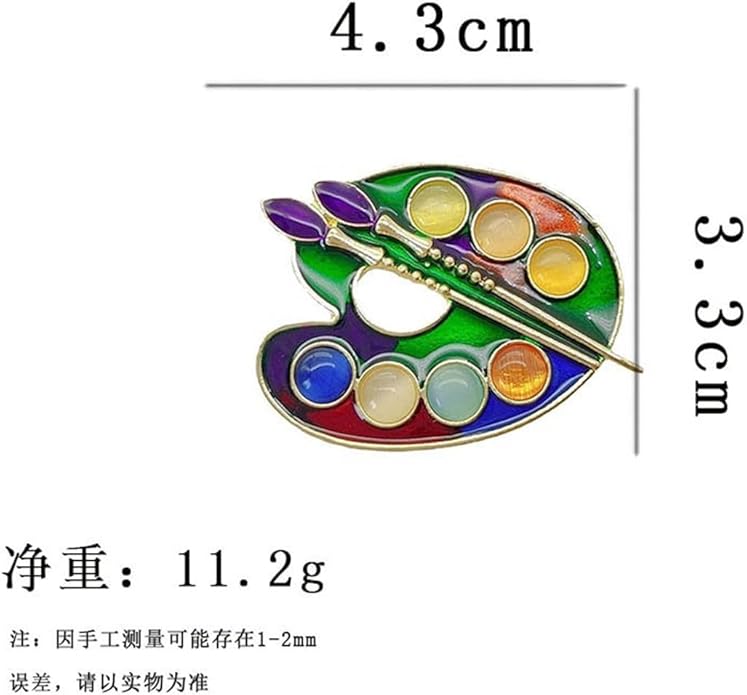ONLYJUMP Painter Palette Brooch Pin for Women Girls Dainty Colorful Paint Palette Brush Artist Painter Lapel Pin Gift Jewelry Art Teacher Hat Bag Suit Tie Birthday Xmas Badges Painting Lovers Jewelry Gift