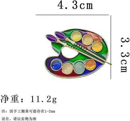 ONLYJUMP Painter Palette Brooch Pin for Women Girls Dainty Colorful Paint Palette Brush Artist Painter Lapel Pin Gift Jewelry Art Teacher Hat Bag Suit Tie Birthday Xmas Badges Painting Lovers Jewelry Gift