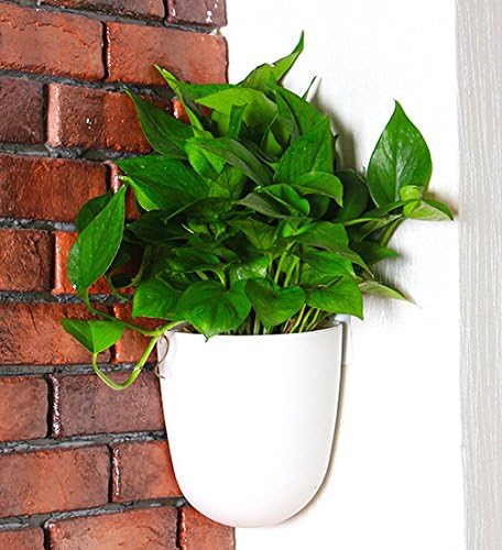 ORIMERC 4 Pack Corner Wall Mounted Hanging Planter Self Watering Triangle Plastic Flower Pot Decorative Modern Plant Vase Container Holder for Succulent Indoor Outdoor Home Office Décor White
