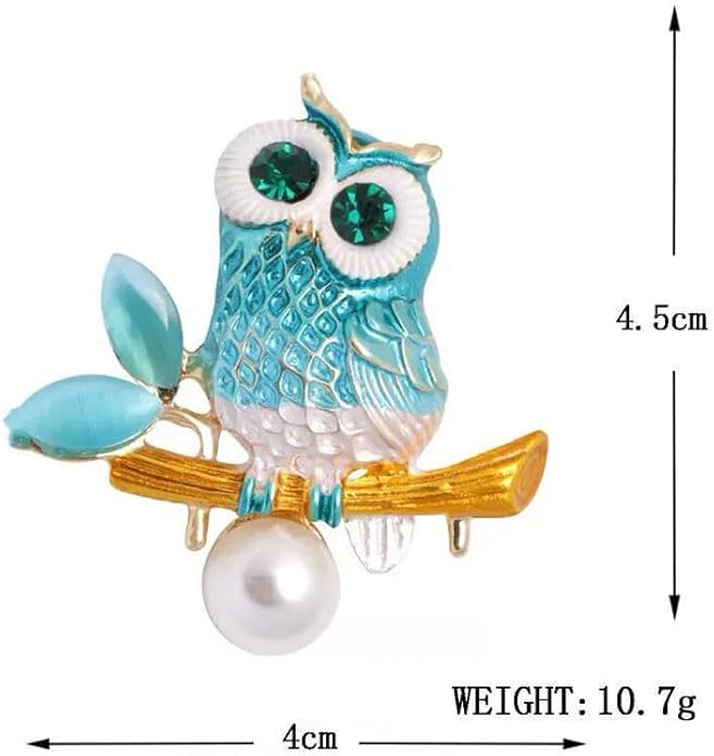 Rhinestone Owl Brooch Pin for Women Cute Big Cartoon Cat Eye Stone Owl Bird Brooch Unique Double Owl Brooch Pin Clothes Bag Hat Dress Jewelry