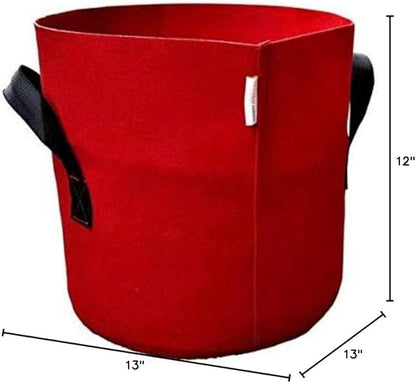 Bootstrap Farmer Grow Bags 7 Gallon, Red 10 Pack, Colored Fabric Pot for Peppers, Potatoes, Tomatoes and Plants