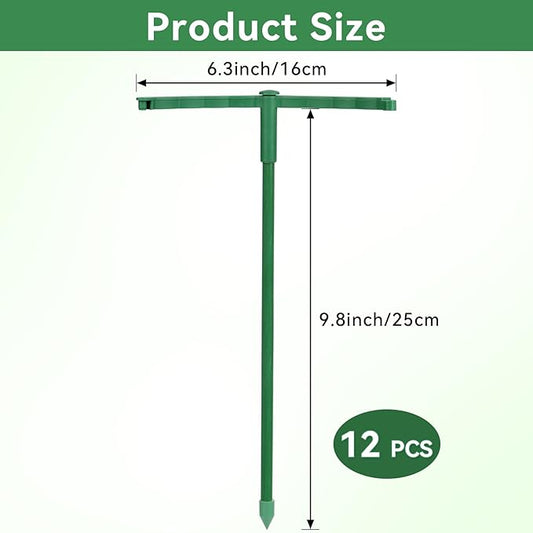 12 Pack Plant Support Stakes, 6.3 x 9.8 Inch Plastic Plant Cage Holders, Half Round Plants Support, Garden Flower Stakes for Indoor Outdoor Climbing Plants Vegetable Flower Pot