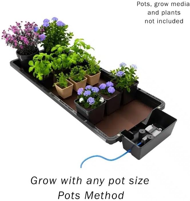 AutoPot Tray2Grow System - Standard Tray2Grow with 13 Gal FlexiTank - Self-Watering, Gravity-Fed Hydroponic Indoor System, Black
