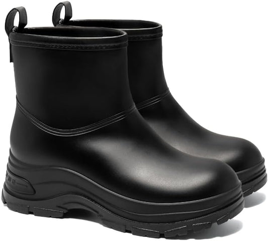 Women's Waterproof Chelsea Ankle Rain Boots, Slip-On Style, Outdoor Weather Protection