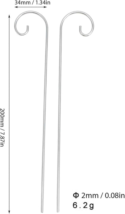 30PCS Plant Label Hooks for Outdoor Plants, Stainless Steel Plant Label Hooks Holder Garden Markers Stake Plant Sign Stake Rustproof Garden Tag Holder for Flower Pot Bonsai 200mm