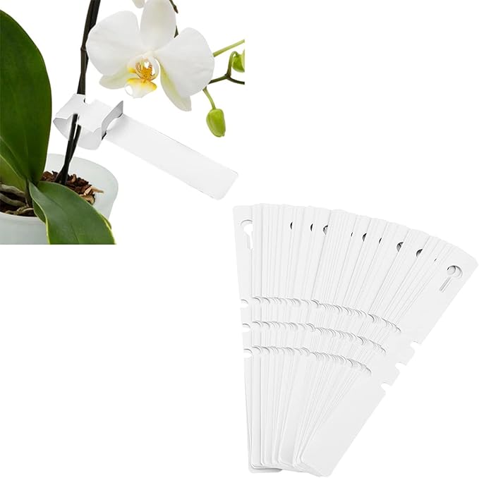 Plant Tags 100 PCS – White PVC Hanging Garden Plant Labels, Wrap Around Nursery Markers for Trees, Flowers & Vegetables