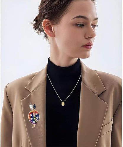 ONLYJUMP Painter Palette Brooch Pin for Women Girls Dainty Colorful Paint Palette Brush Artist Painter Lapel Pin Gift Jewelry Art Teacher Hat Bag Suit Tie Birthday Xmas Badges Painting Lovers Jewelry Gift