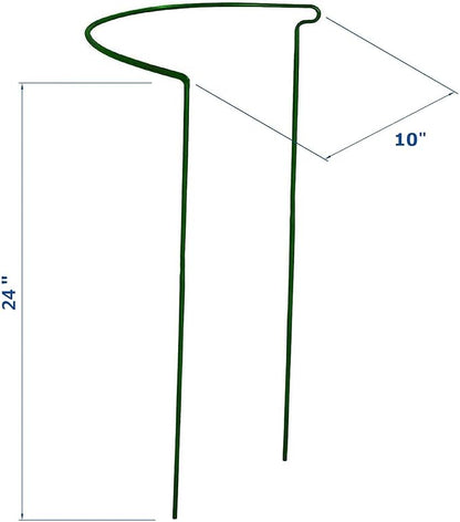 12 Pack 24 Inch High Plant Stake,Garden Plant Support,Half-Round Peony Cage Plant Ring Hoop