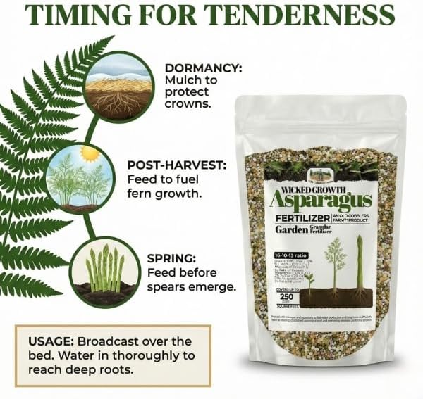 Old Cobblers Farm™ Wicked Growth Asparagus Fertilizer – Balanced Formula for Healthy Spears & Strong Root Growth – Supports Early Season Growth (5 lbs | 10 lbs | 15 lbs | 20 lbs) (5 lbs)