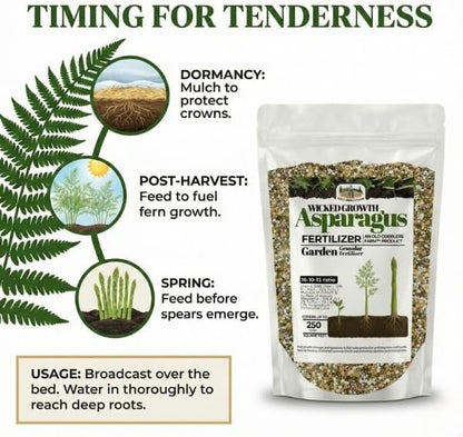 Old Cobblers Farm™ Wicked Growth Asparagus Fertilizer – Balanced Formula for Healthy Spears & Strong Root Growth – Supports Early Season Growth (5 lbs | 10 lbs | 15 lbs | 20 lbs) (5 lbs)