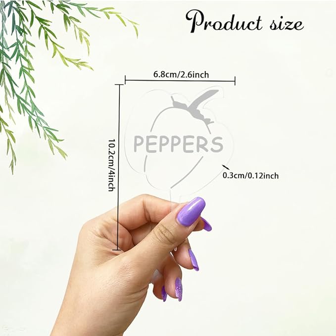 arricraft 15 Pcs Clear Vegetable Shape Acrylic Plant Tags, Hand Painted Graffiti Style Vegetable Themed Waterproof Garden Stake Labels for Indoor Outdoor Potted Plants Nursery Marker Decoration