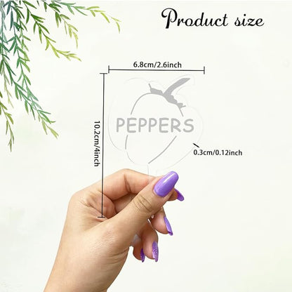 arricraft 15 Pcs Clear Vegetable Shape Acrylic Plant Tags, Hand Painted Graffiti Style Vegetable Themed Waterproof Garden Stake Labels for Indoor Outdoor Potted Plants Nursery Marker Decoration