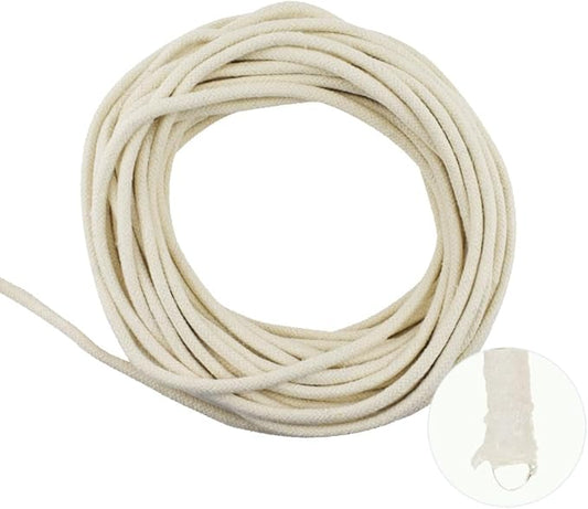 49.2 feet 1/4 Inch Natural White Self Watering Wick Cord Automatic Watering Cotton Rope System Hydroponic Wicking for Vacation Plant Care Capillary Wicks for Self Watering Planters and Pot