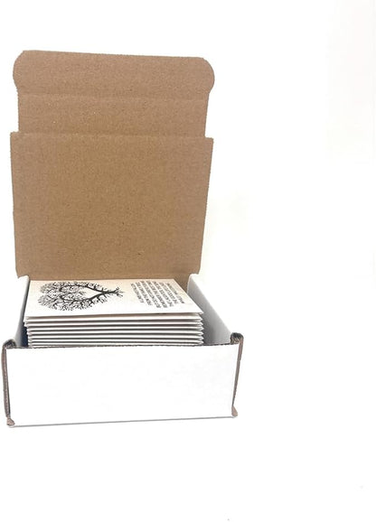 Forget Me Not Seeds - Cream Tree of Life Funeral Favors - 3.25x4.5 inches - Prefilled Seed Packets - Ready to Give - Pack of 20