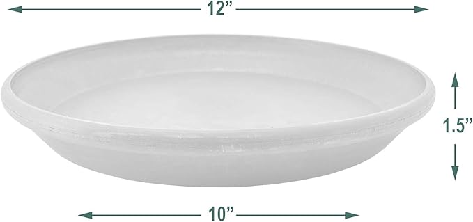 PSW Pot Collection AP30TC 12-inch Plastic/Stone/Wood Composite Plant Saucer Drip Tray – No Drainage Hole (Drillable), Reusable Indoor/Outer Water Tray, Terra Cotta Color