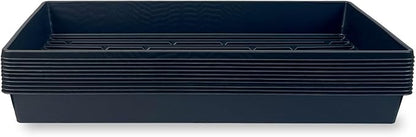 10 Plant Growing Trays (No Drain Holes) - 20" x 10" - Perfect Garden Seed Starter Grow Trays: for Seedlings, Indoor Gardening, Growing Microgreens, Wheatgrass & More - Soil or Hydroponic