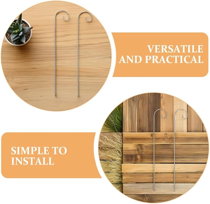 VICASKY 20 Pack Shepherd Hooks for Garden - 8" & 12" Dual Height Set (200mm & 300mm), Metal Plant Hanger Stakes for Outdoor Hanging Baskets, Bird Feeders, Solar Lights, Lanterns & Wedding Decor
