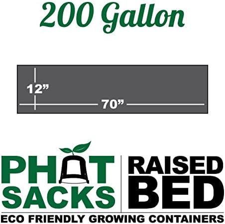 HTG Supply Phat Sacks 70-Inch Indoor/Outdoor Black Fabric Raised Garden Bed - 26.6 Square Foot
