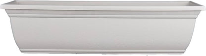 The HC Companies 24 Inch Mojave Window Planter Box with Drainage Holes, Lightweight UV-Resistant Plastic Outdoor Planters, 2-Pack Flower Box for Garden & Home Decor, Cottage Stone