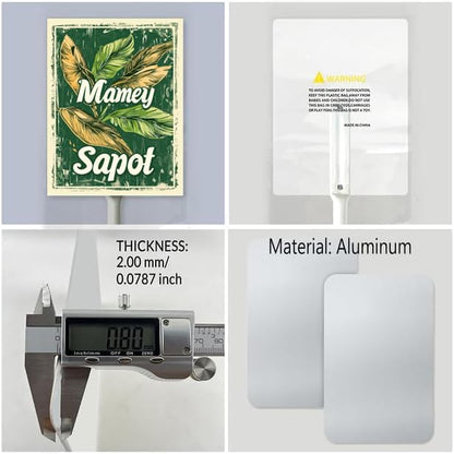 Uptell Vintage Aluminum Mamey Sapot Fruit Signs Yard Sign with Stake for Garden Fruit Garden Label Stakes Plant Markers for Outdoor Plants Waterproof 8x12 inch