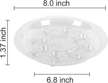 6 Pack Heavy Duty Clear Plastic Plant Saucer Sturdy Pot Tray Plant Drip Trays Drip Trays for pots,Plant Water Catcher Tray,Plant Pot Saucers (8 INCH)