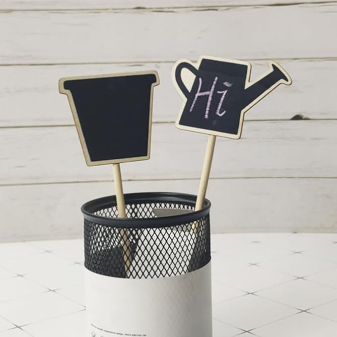 HOMSFOU 20pcs Mini Chalkboard Signs Small Chalkboard for Back to School Decorative Food Labels for Party Buffet