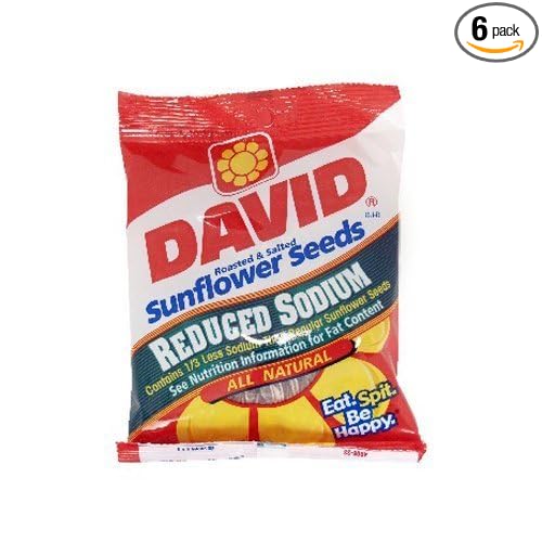 David Sunflower Jumbo Seeds Reduced Sodium 5.25 Ounce (Pack of 6)