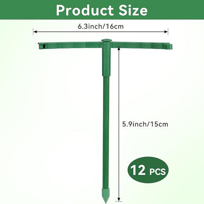 12 Pack Plant Support Stakes, 6.3 x 5.9 Inch Plastic Plant Cage Holders, Half Round Plants Support, Garden Flower Stakes for Indoor Outdoor Climbing Plants Vegetable Flower Pot