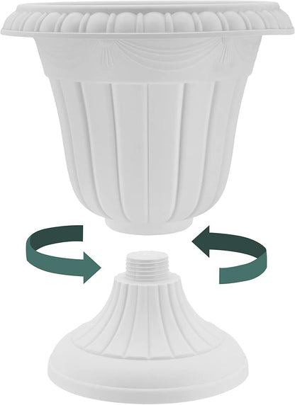 Arcadia Garden Products PL10BG Classic Traditional Plastic Urn Planter Indoor/Outdoor 15" x 13", Beige