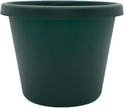 The HC Companies Prima Round Plastic Plant Pot w/Rolled Rim - Lightweight & UV Resistant Flower Pot for Herbs & More - Outdoor & Indoor Plant Pots w/Drainage (16 inch, Evergreen, Pack of 1)