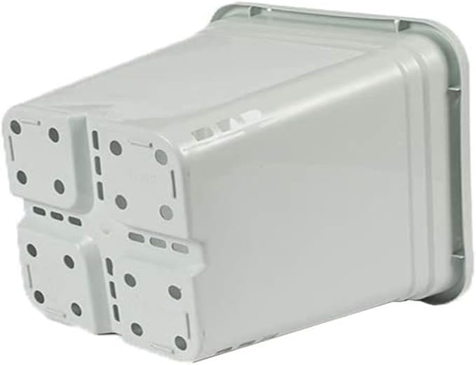 SUNPACK Square Tall Nursery Pot, White, 12" (Pack of 24) - Features Drainage Holes for Excess Water, Perfect for Greenhouse or Outdoor Growing - Durable, UV Resistant Plastic