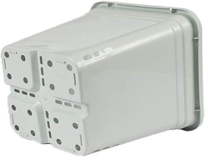 SUNPACK Square Tall Nursery Pot, White, 12" (Pack of 24) - Features Drainage Holes for Excess Water, Perfect for Greenhouse or Outdoor Growing - Durable, UV Resistant Plastic