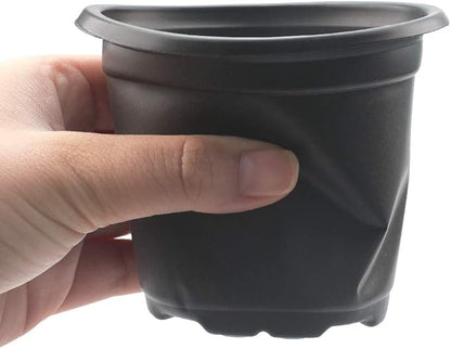 KINGLAKE 100 Pcs 4" Plastic Plants Pots Black