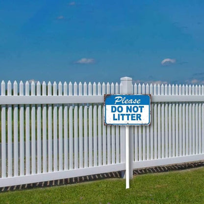 8 x 12 inch Please Do Not Litter Yard Sign Stakes Outdoor Lawn Yard Signs