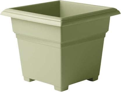 Root & Vessel Countryside Square Tub Planter, Sage, 18-Inch