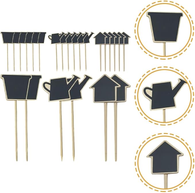 HOMSFOU Mini Chalkboard Sign Set 30pcs Chalkboard Tags for Decor Wedding Party Daily Reminder