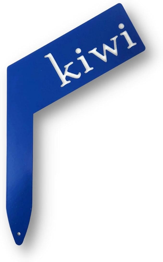 Planter Size Small Metal Garden Plant Vegetable Flower or Herb Markers 13.5 Inches Tall (kiwi, Blue)