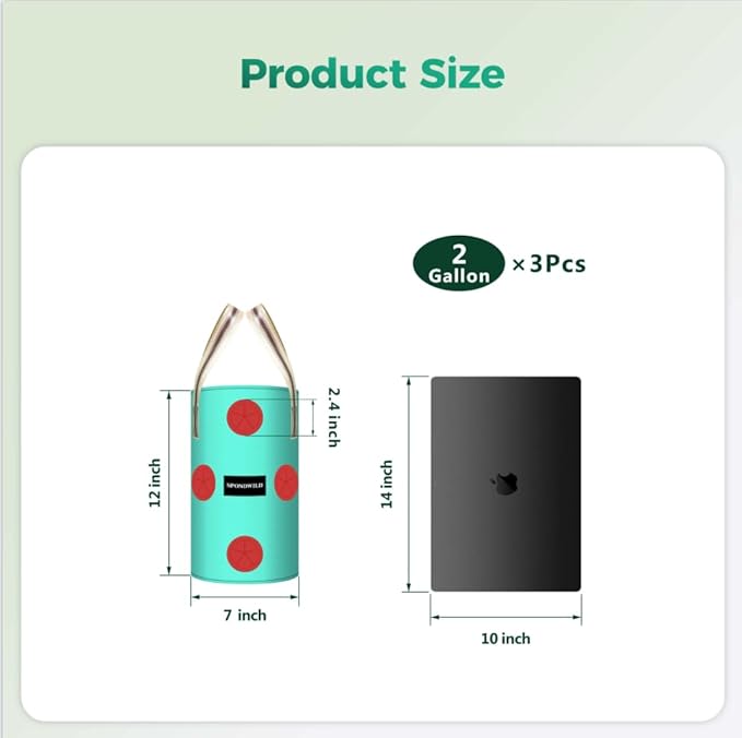 3 Pack Hanging Strawberry Planter Bags, 2 Gallon Hanging Grow Bags with Bottom Planting Hole, Thickened PE Strawberry Pot for Vegetables Herbs Tomatoes