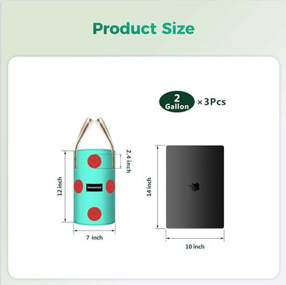 3 Pack Hanging Strawberry Planter Bags, 2 Gallon Hanging Grow Bags with Bottom Planting Hole, Thickened PE Strawberry Pot for Vegetables Herbs Tomatoes