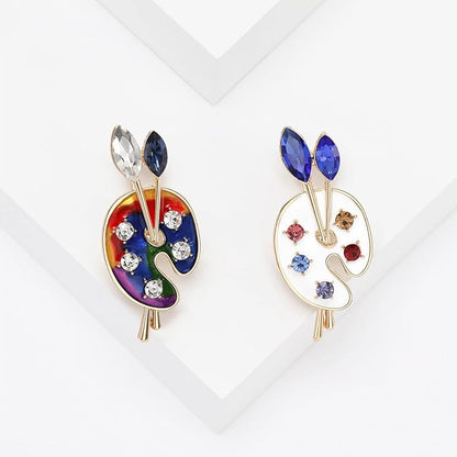 ONLYJUMP Painter Palette Brooch Pin for Women Girls Dainty Colorful Paint Palette Brush Artist Painter Lapel Pin Gift Jewelry Art Teacher Hat Bag Suit Tie Birthday Xmas Badges Painting Lovers Jewelry Gift
