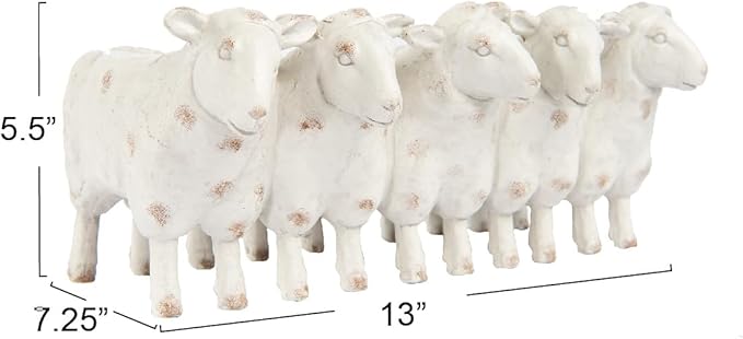 Creative Co-Op Farmhouse Resin Sheep Planter, White