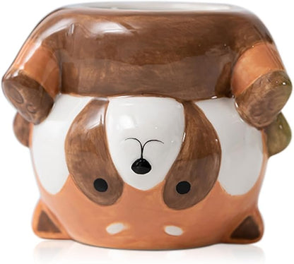 DIYOMR Cute Animal Planter Upside Down Ceramic Cartoon Succulent Pot Animals Shaped Small FlowerPot for Kid's Room Decoration Desktop Planting Ideas Creative Pen Holder - Plants Not Included (Raccoon)