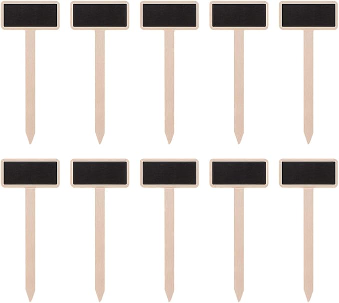 Exceart Mini Wooden Chalkboard Plant Labels Wooden Plant Markers Tags Nursery Garden Labels Planter Pot Markers Stakes for Home Gardening Supplies 40pcs