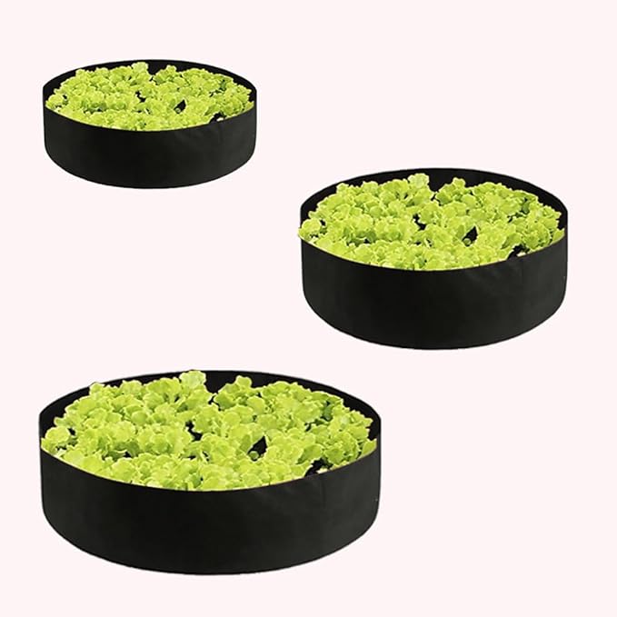 Ulalaza 5PCS Potato Grow Bags with Flap Plant Grow Bags Fabric Multi Ribbon Potato Bag Tomato Vegetable Growth Non-Woven Felt Planting Bag Transparent
