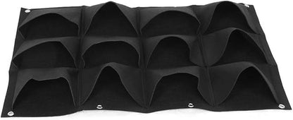 Plant Grow Bag for Vertical Gardening with 12 Pockets, Wall-Mounted Hanging Planter for Flowers and Vegetables, Felt Planting Bag for Indoor Outdoor Balcony and Patio Use in