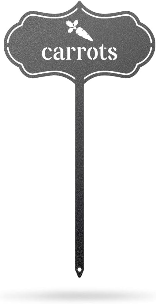 RealSteel Metal Seed & Plant Markers – Elegant Indoor & Outdoor Garden Stakes – Durable Herb, Vegetable & Fruit Plant Labels for Pots, Raised Beds & Greenhouse – Farmhouse Garden Gift - (Carrots)